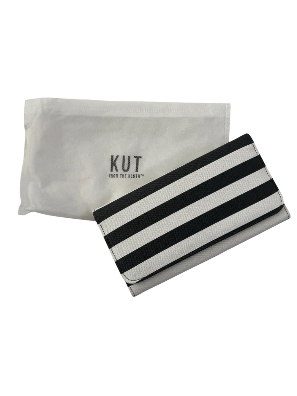 New Kut From Kloth Wallet black white stripe GIFT #NE337